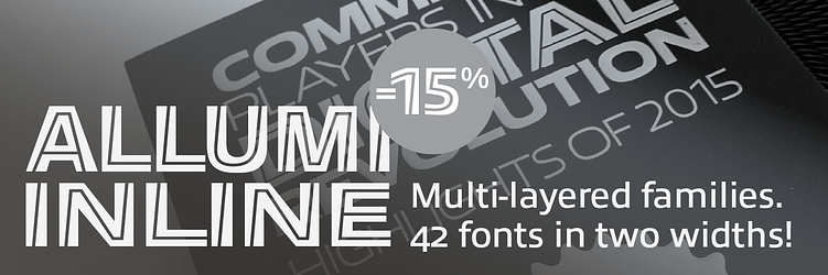Allumi Inline, Tonic multi-colors display in 42 fonts image